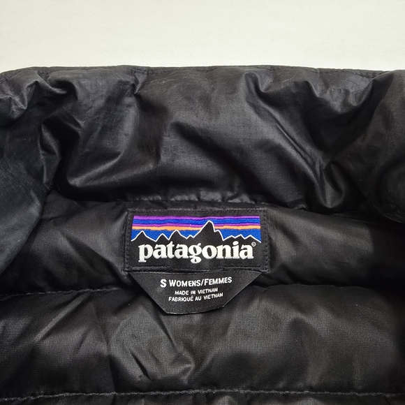Patagonia Goose Down Puffer Vest Zip Up Black Women's Size Small Goosedown - Picture 5 of 7